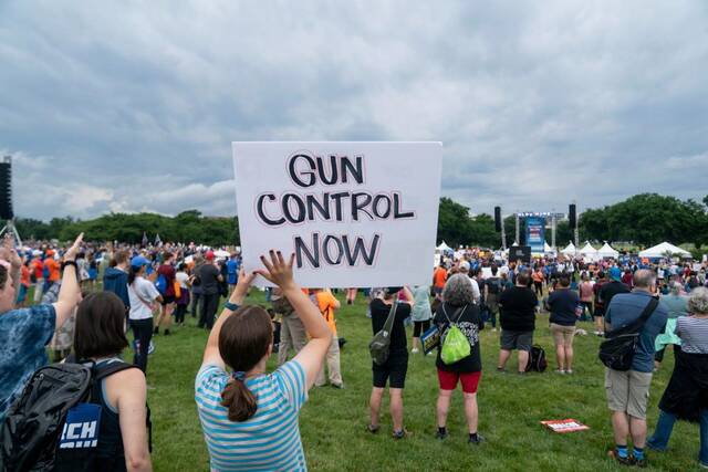 6月11日，人们在美国首都华盛顿举行集会示威活动，要求政府和政客应对枪支暴力问题。新华社记者刘杰摄