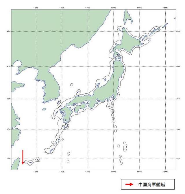 日本防卫省：中国军舰通过与那国岛与台湾岛之间海域南下
