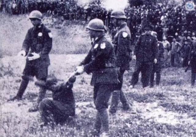 1947年，谷寿夫在雨花台临刑前，被吓瘫倒在地上，丑态百出。