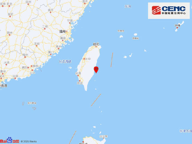 台湾台东县海域发生4.7级地震，震源深度28千米