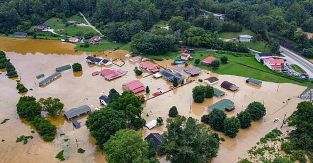 美国肯塔基州洪水已造成至少23人死亡
