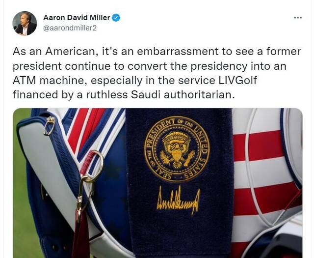 美媒曝：特朗普高尔夫俱乐部仍在使用美国总统徽章 引发争议