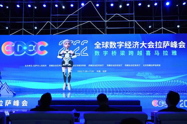 2022全球数字经济大会拉萨峰会数字虚拟人“达瓦”。（新华社发旦增努布摄）