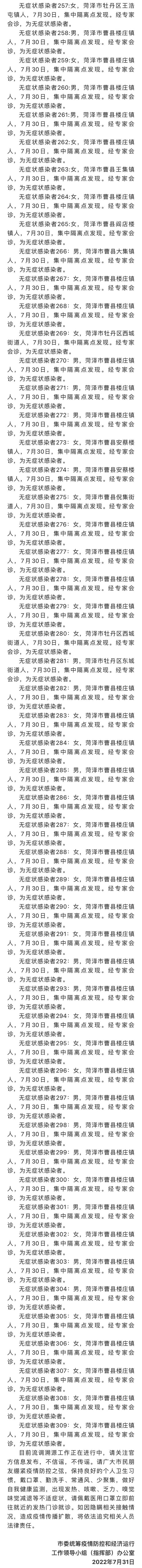 山东菏泽昨日新增无症状感染者53例 详情公布