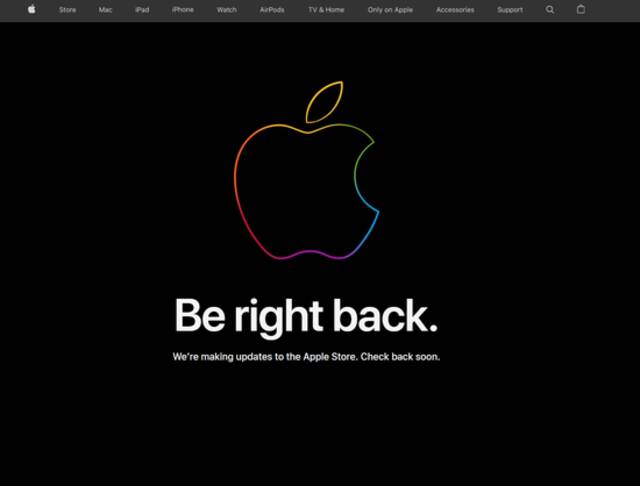 苹果美国等Apple Store在线商店正在更新维护