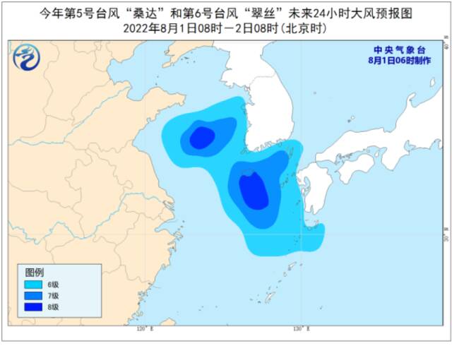 双台风影响我国东部海域 8月上旬高温仍凶猛