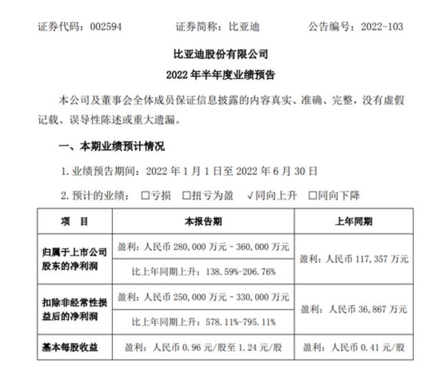 图片来源：比亚迪公告