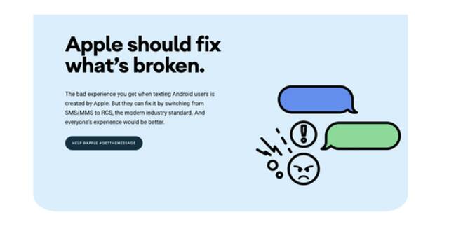 短信颜色不一，画质压缩！谷歌喊话苹果改善跨设备短信通讯问题