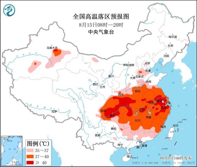 高温红色预警持续 河北北京等地最高气温将有35℃至39℃