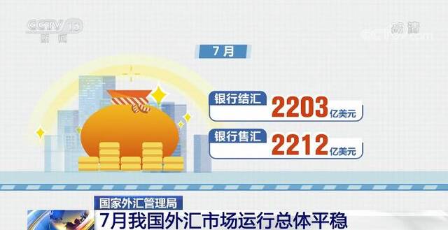 7月我国外汇市场运行总体平稳 境内外汇供求延续基本平衡