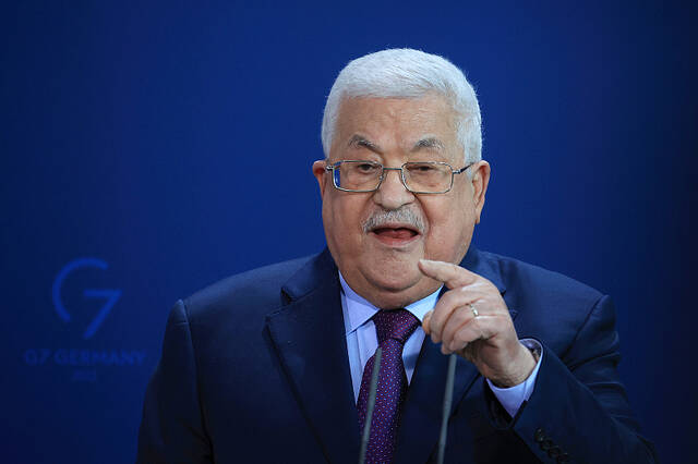 巴勒斯坦总统阿巴斯视觉中国图