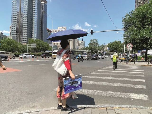 ·今年7月，记者跟随王柳云去潘家园旧货市场。她带着自己的一幅作品《激浪》，说要去“碰碰运气”。侯欣颖/摄