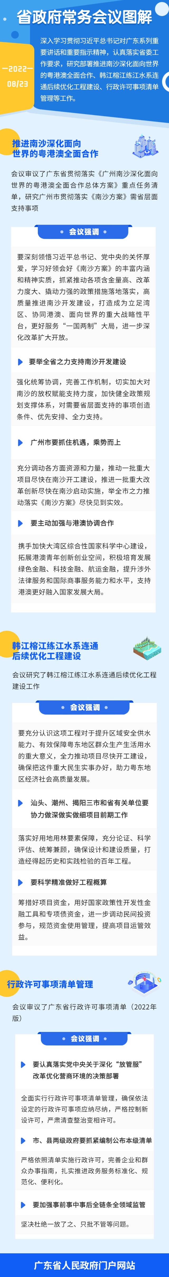 图解：王伟中主持召开省政府常务会议 扎实推进《南沙方案》落地落实 加快打造立足湾区协同港澳面向世界的重大战略性平台