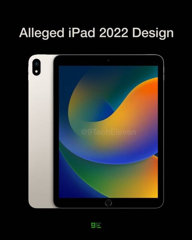 10月份登场！iPad 10外观出炉：苹果最后的实体Home键