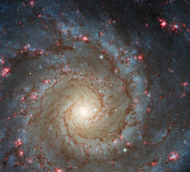 哈勃太空望远镜拍摄的螺旋星系M74惊人图片