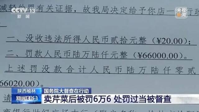 商贩卖5斤芹菜收入20元被罚6万6，人们为何要为被罚者说话