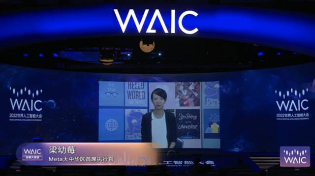 梁幼莓视频演讲图源：WAIC开幕式直播