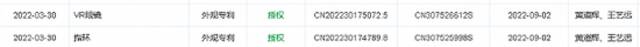 理想汽车：VR眼镜及控制指环外观专利获授权