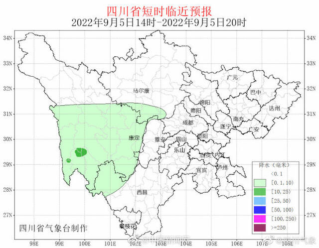 震区天气预报：四川甘孜中部南部预报有雨