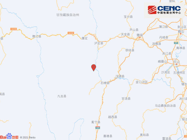 四川雅安市石棉县发生2.9级地震，震源深度10千米