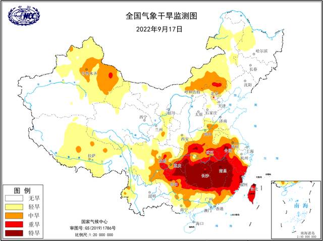 气象干旱黄色预警：湖南、江西、重庆、贵州等地部分地区有特旱