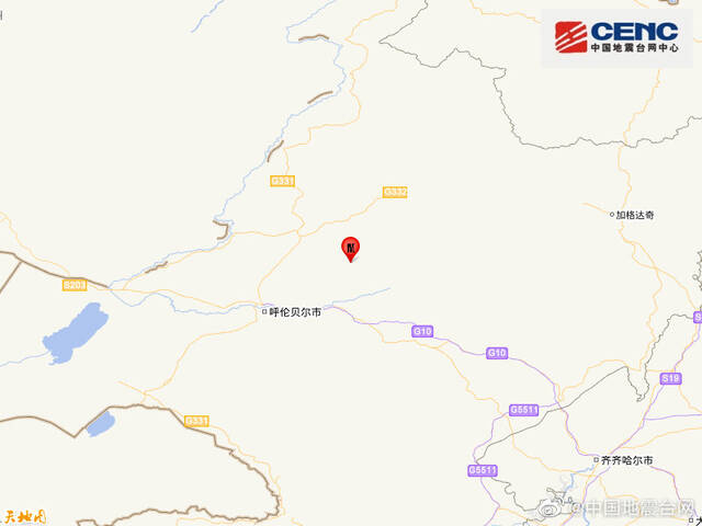 内蒙古呼伦贝尔市陈巴尔虎旗发生3.1级地震 震源深度18千米
