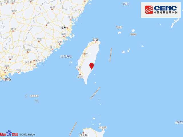 台湾台东县发生5.3级地震，震源深度10千米