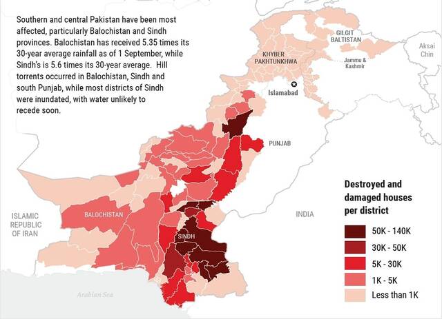 巴基斯坦世纪洪灾吞没1/3国土损失超过百亿美元