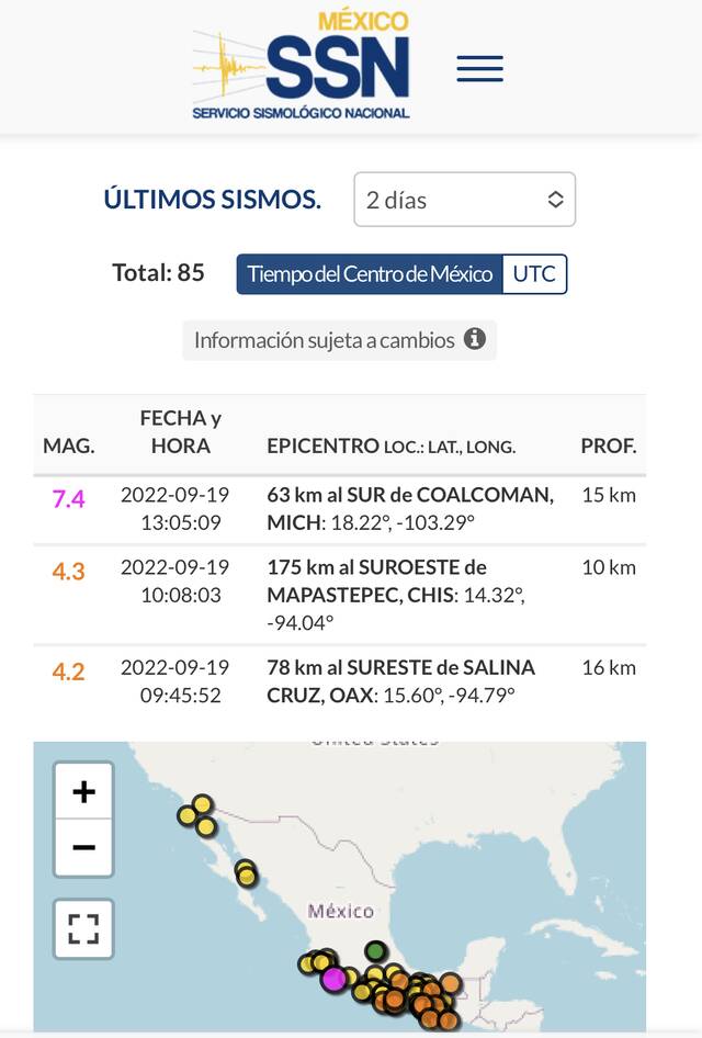 图片来源：墨西哥国家地震监测中心