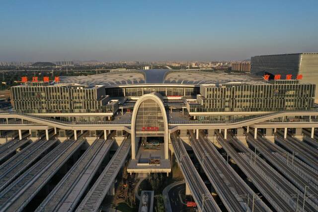 这是杭州西站外景（无人机照片）。新华社记者黄宗治摄