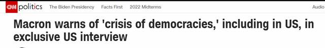 被美媒问“是否为美国民主担心”，马克龙回答时发出警告