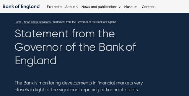英镑遭恐慌性抛售！英国央行紧急发声，能安抚金融市场吗？