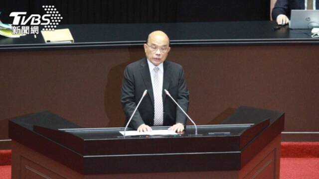 苏贞昌9月27日在台“立法院”进行施政报告。图自台湾TVBS新闻网