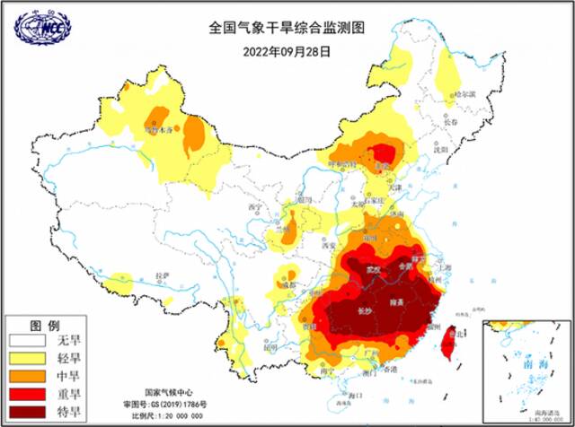 气象干旱橙色预警：浙江西南部、江西大部、湖南中部至南部等地有特旱