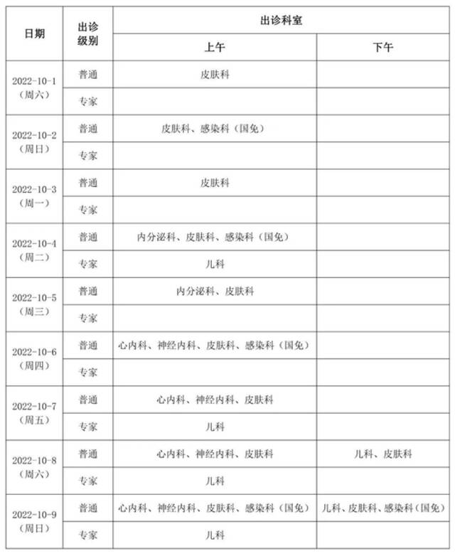 北京市属医院“国庆假期”门急诊安排出炉！