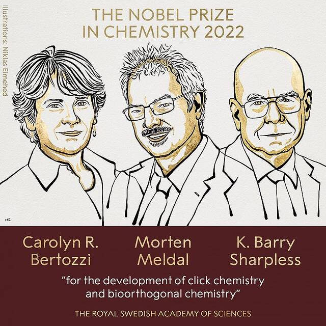 三位科学家获得2022年诺贝尔化学奖