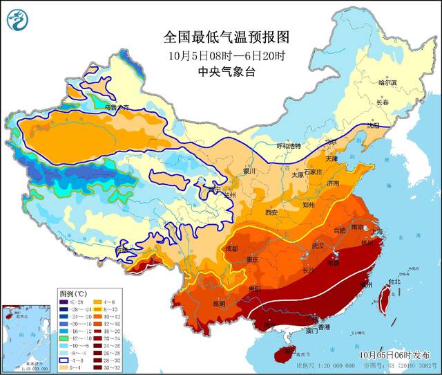 中央气象台今日继续发布寒潮蓝色预警 局地降温幅度可达8℃以上