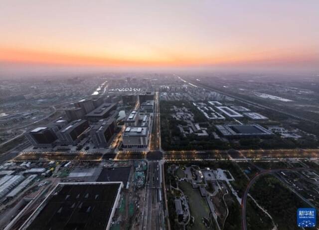 雄安新区容东片区的清晨（2022年9月8日摄，无人机照片）。新华社记者邢广利摄