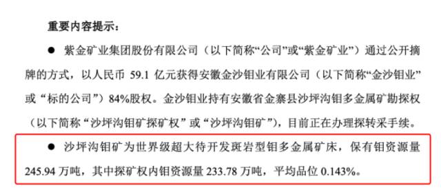 矿业巨头大动作！发可转债募资100亿买矿，另斥资59亿元摘牌“亚洲最大钼矿”