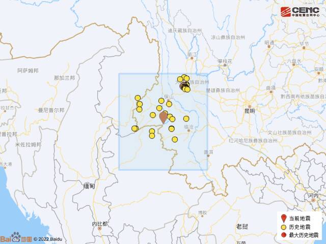 云南保山市龙陵县发生3.1级地震