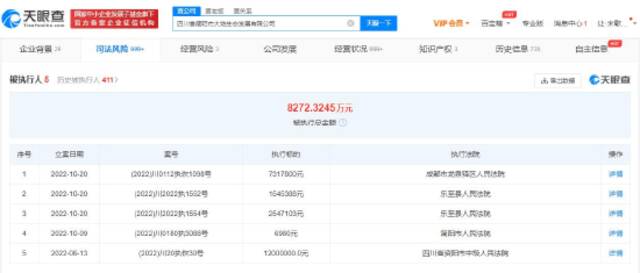 四川省简阳市大地生态发展有限公司新增被执行人信息以及恢复执行信息