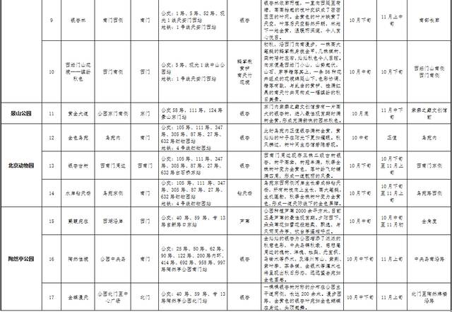 北京市属公园彩叶观赏指南！30处彩叶观赏地斑斓成景