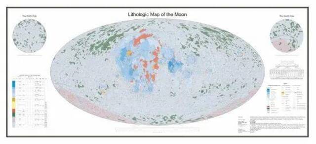 1:250万月球全月岩石类型分布图英文版缩略图