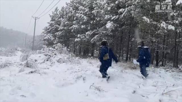 新华全媒+｜大兴安岭地区：积极应对突降大雪 保电网安全运行