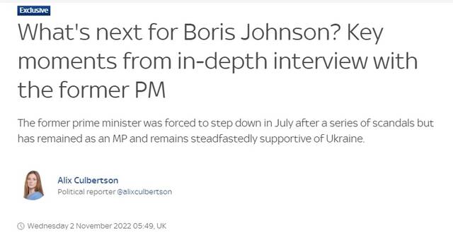 约翰逊卸任后首次接受电视采访，称不认为俄罗斯会使用核武器