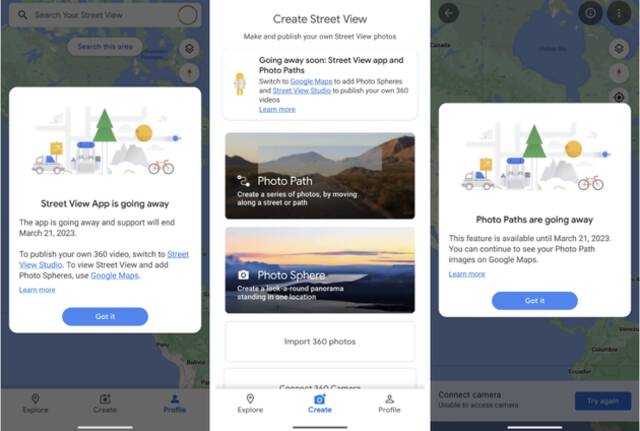 谷歌街景独立App将于2023年停止运营
