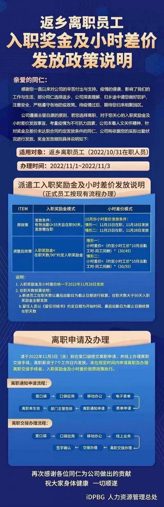 富士康郑州厂区再调整员工离职政策 今明或出现返乡高峰