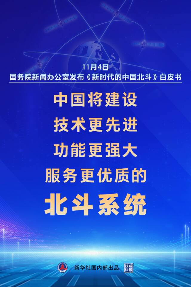 中国将建设技术更先进、功能更强大、服务更优质的北斗系统