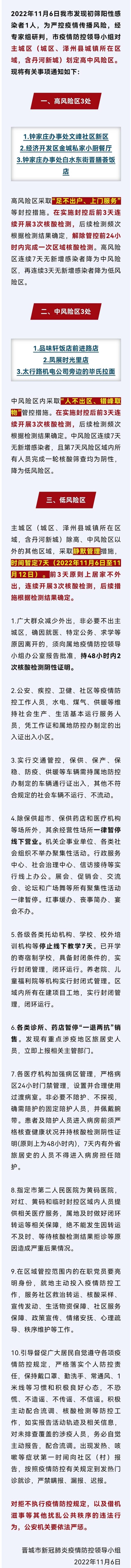 山西晋城新增多个高、中风险区