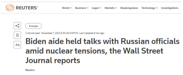 外媒曝光美俄高官多次“秘密接触”，主题是降低核战争风险